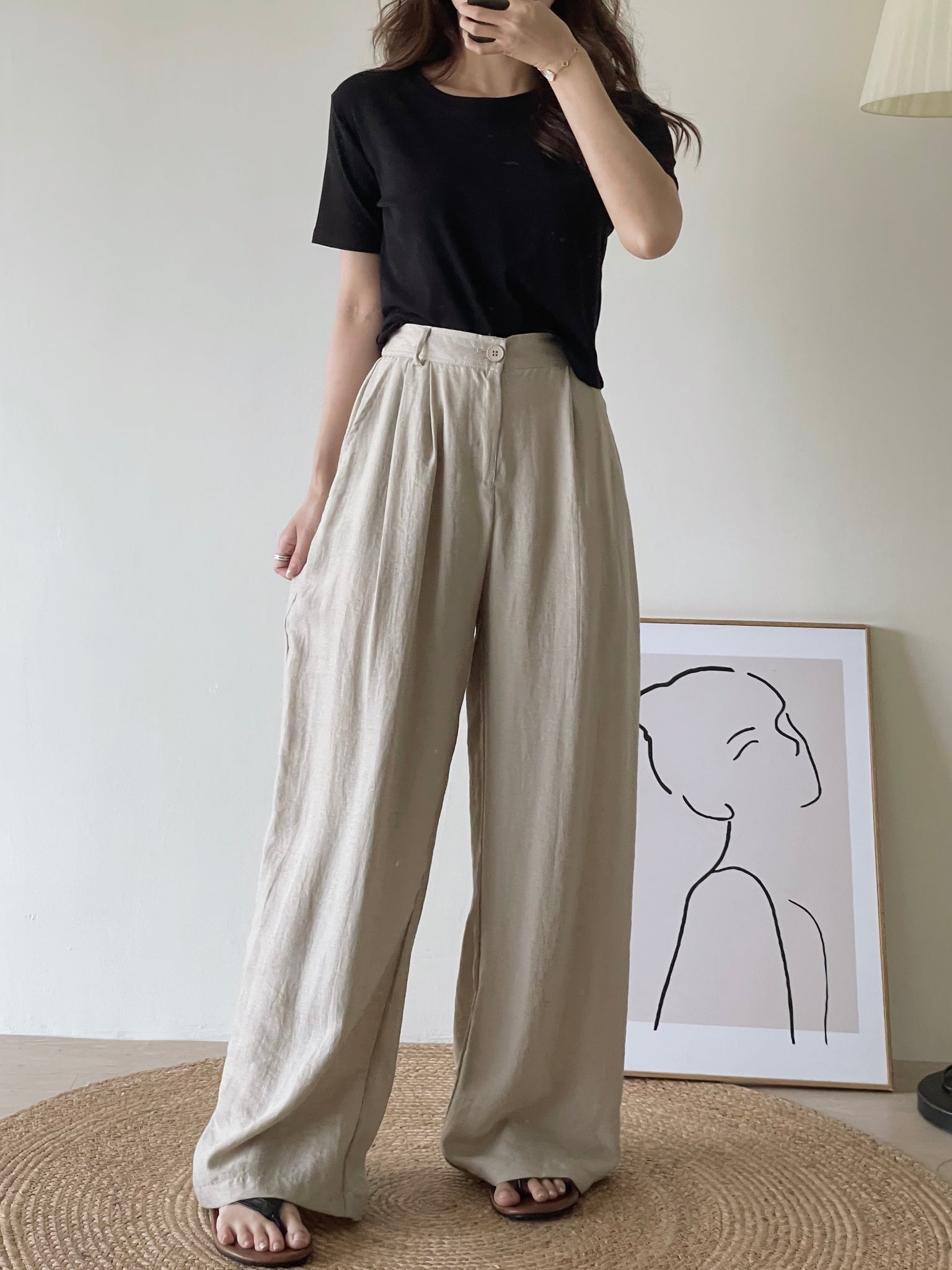 Linen Long Pants / 休闲慵懒风直腿长裤