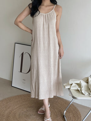 Clarette Vneck Dress / 小V领纹理长裙