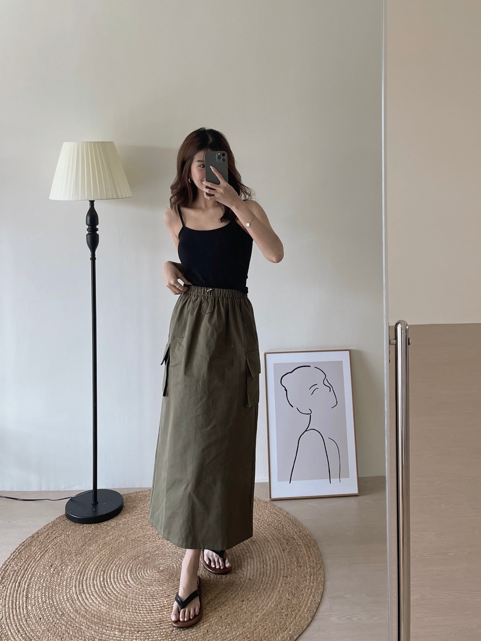 Pockets Cargo Skirt / 甜酷直筒工装裙