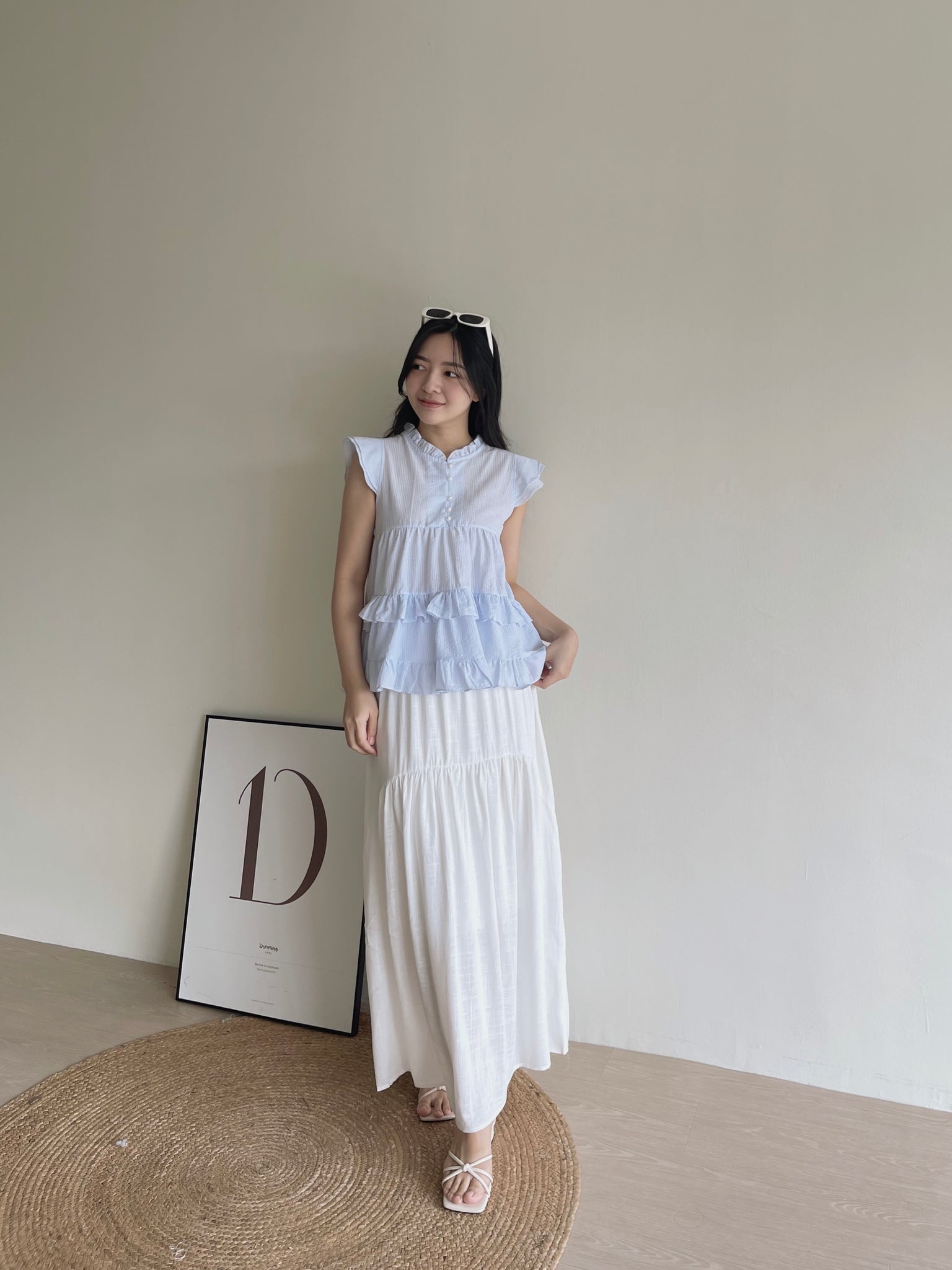 Pearl Ruffle Top / 小众清新波浪上衣