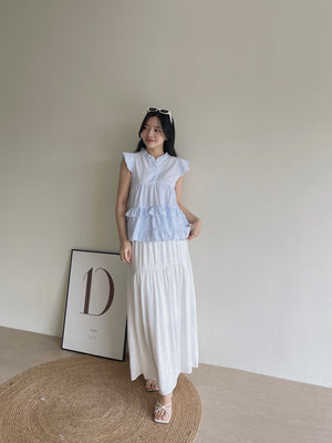 Pearl Ruffle Top / 小众清新波浪上衣