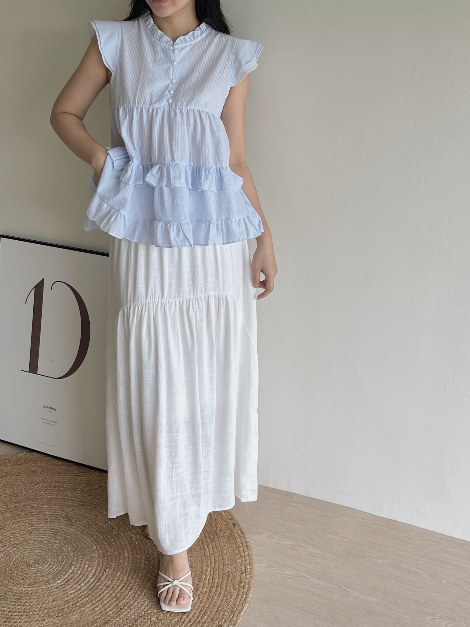 Linen Midi Skirt / 棉麻垂感半身裙