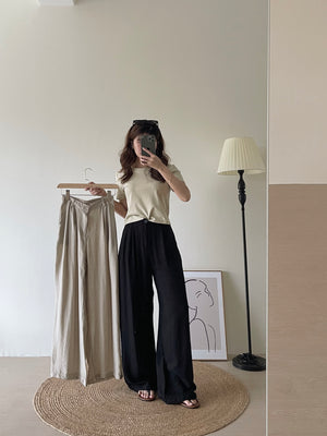 Linen Long Pants / 休闲慵懒风直腿长裤