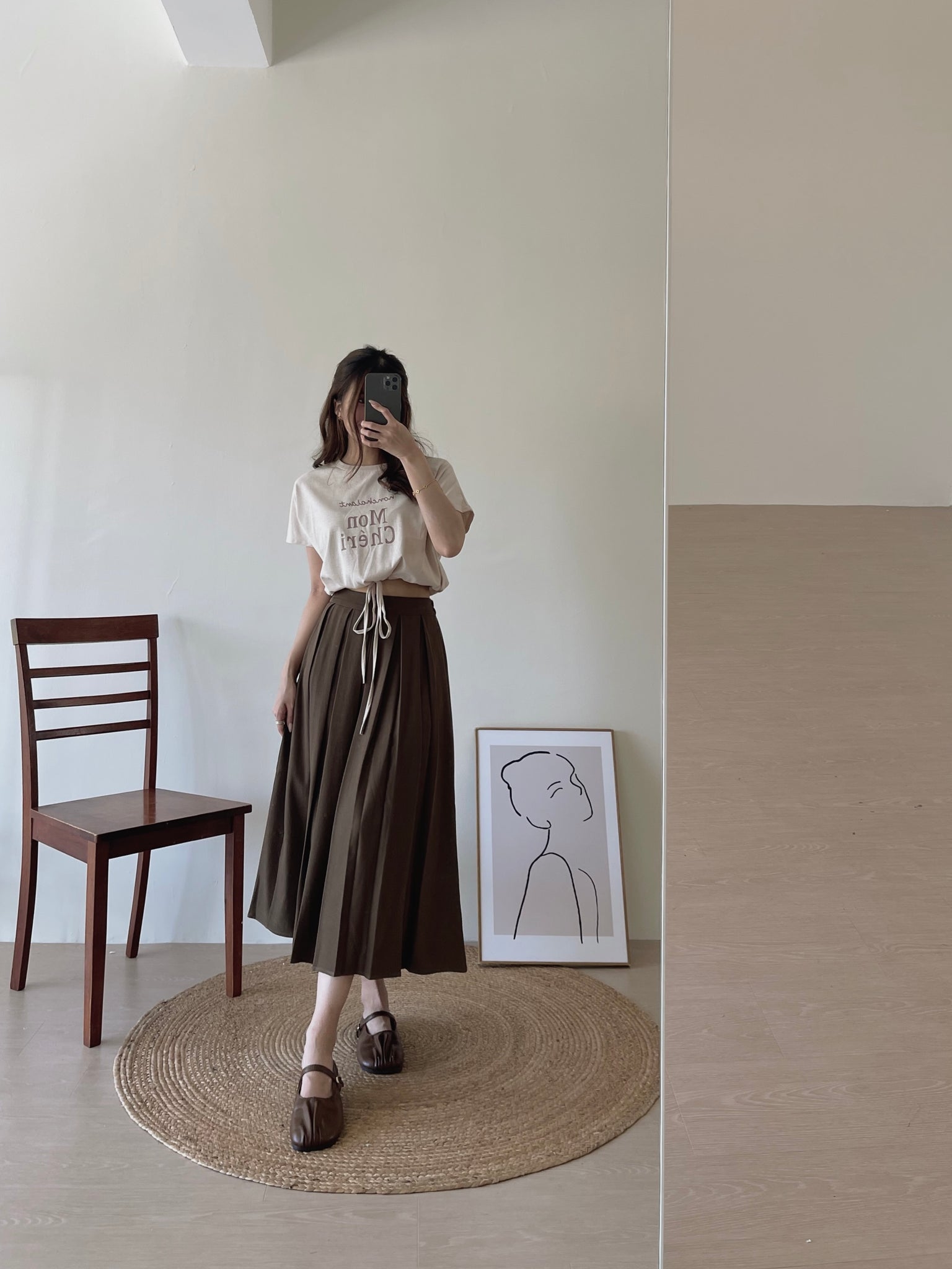 Milcah Pleated Midi Skirt / 日韩系中长百褶裙