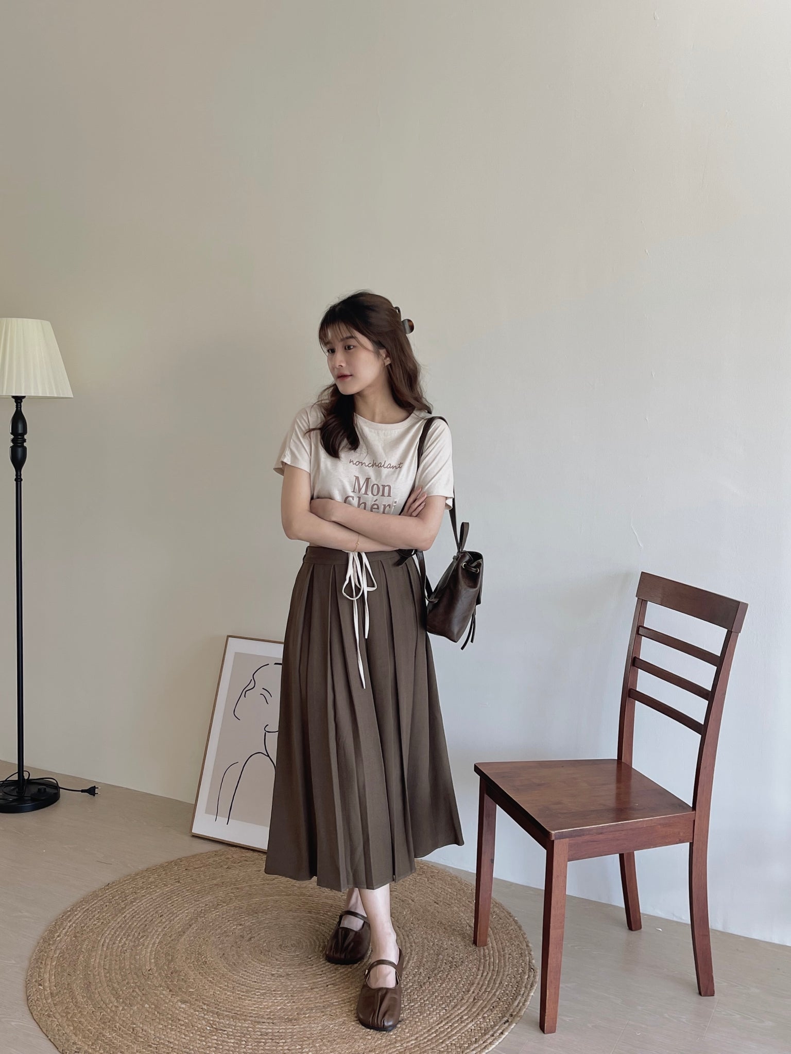 Milcah Pleated Midi Skirt / 日韩系中长百褶裙