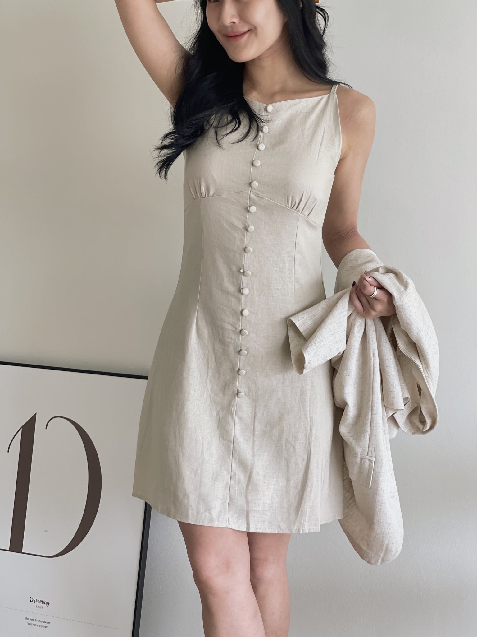 Korean Linen Dress / 韩国麻料显瘦连身裙