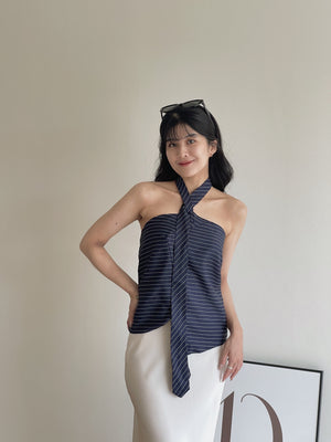 Nova Asymmetric Top / 不规则绕脖领带上衣