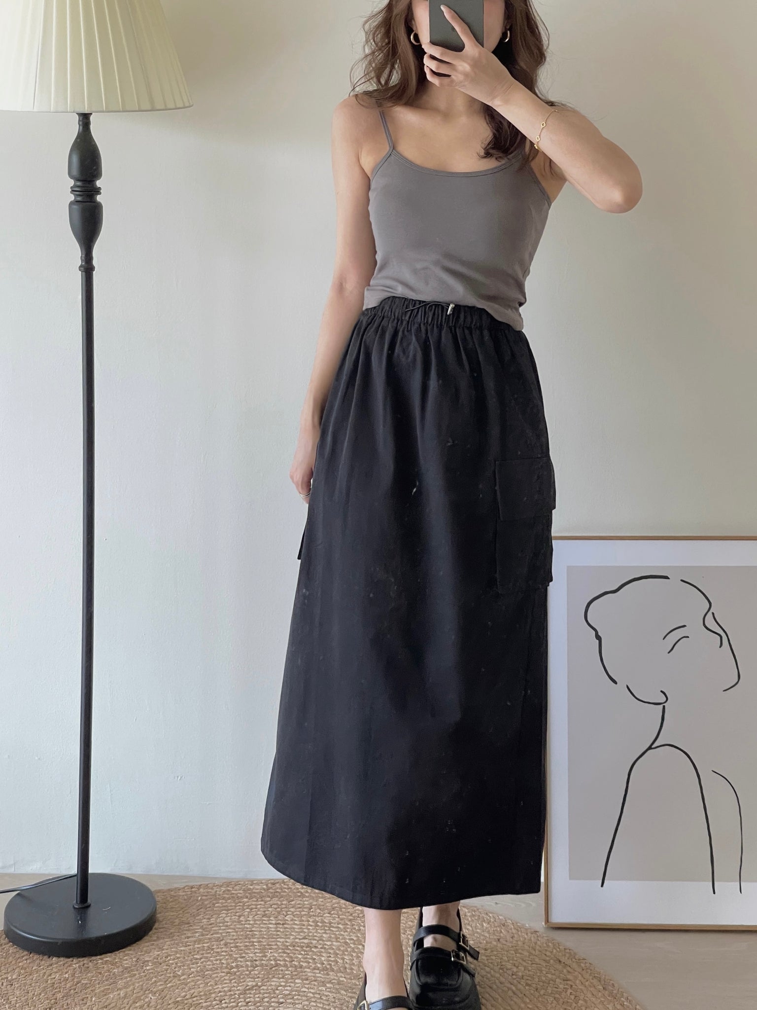 Pockets Cargo Skirt / 甜酷直筒工装裙