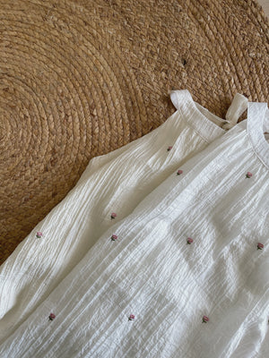 Brielle Embroidered Dress / 小花刺绣挂脖裙