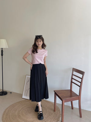 Milcah Pleated Midi Skirt / 日韩系中长百褶裙