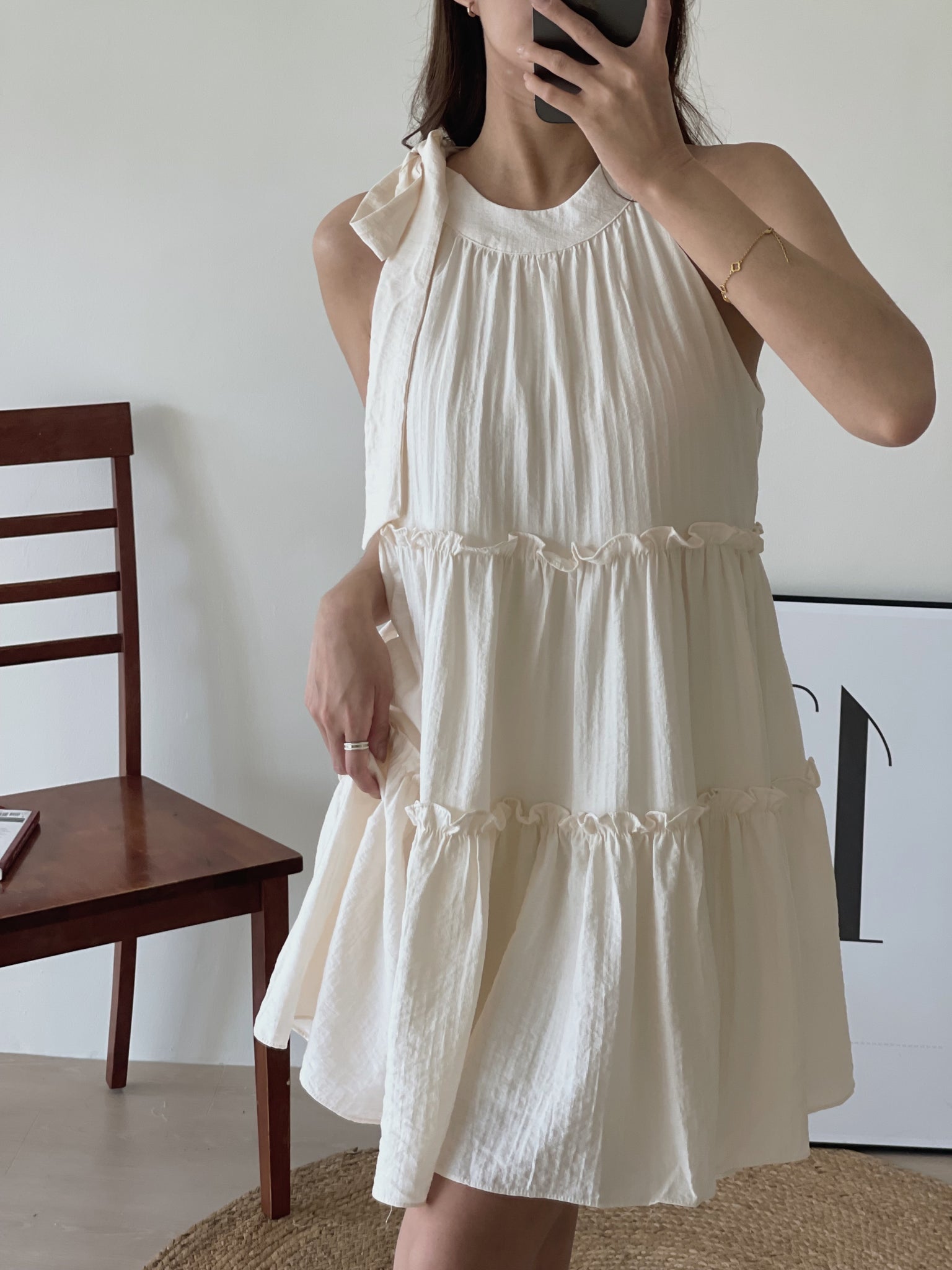 Ribbon Tie Dress / 蝴蝶结挂脖连衣裙