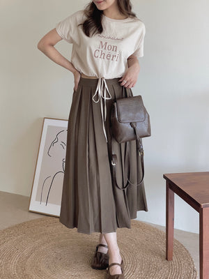 Milcah Pleated Midi Skirt / 日韩系中长百褶裙