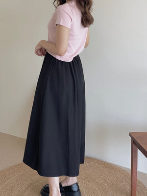 Milcah Pleated Midi Skirt / 日韩系中长百褶裙