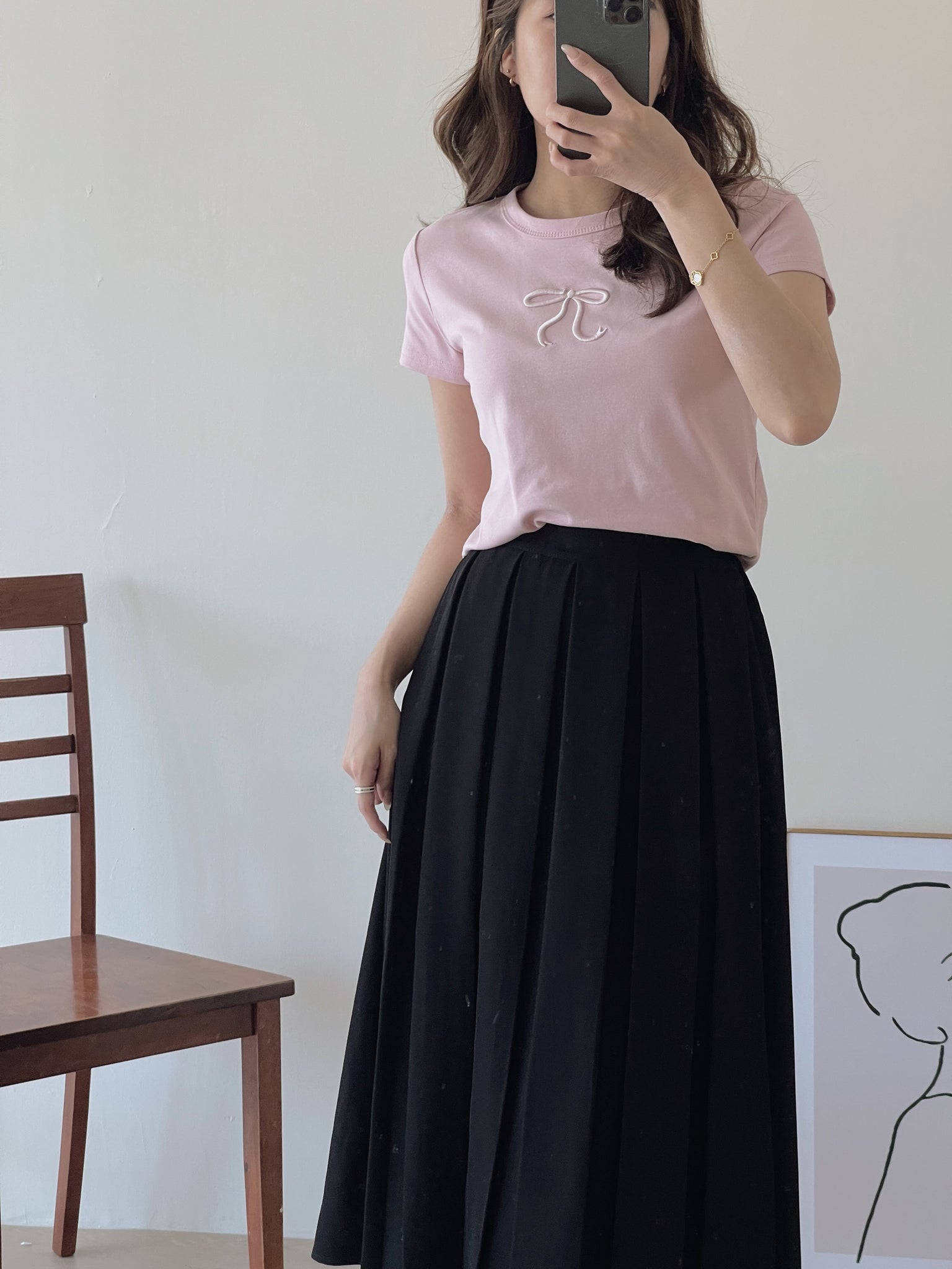 Milcah Pleated Midi Skirt / 日韩系中长百褶裙