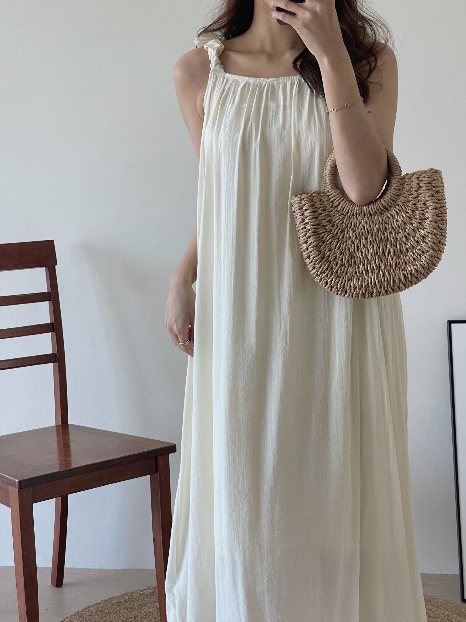 Laney Relaxed Dress  / 度假纹理面料长裙