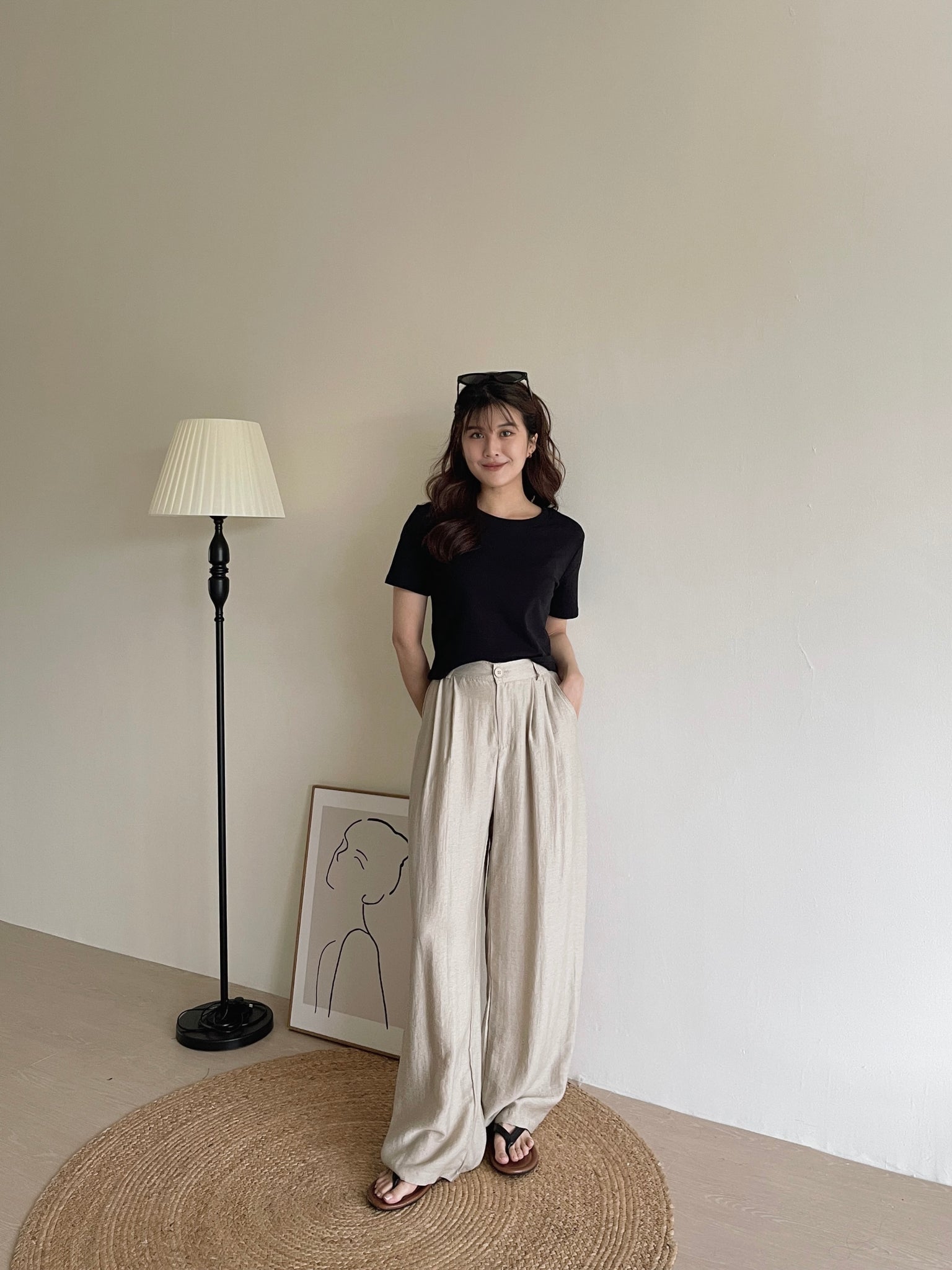 Linen Long Pants / 休闲慵懒风直腿长裤