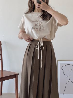 Milcah Pleated Midi Skirt / 日韩系中长百褶裙