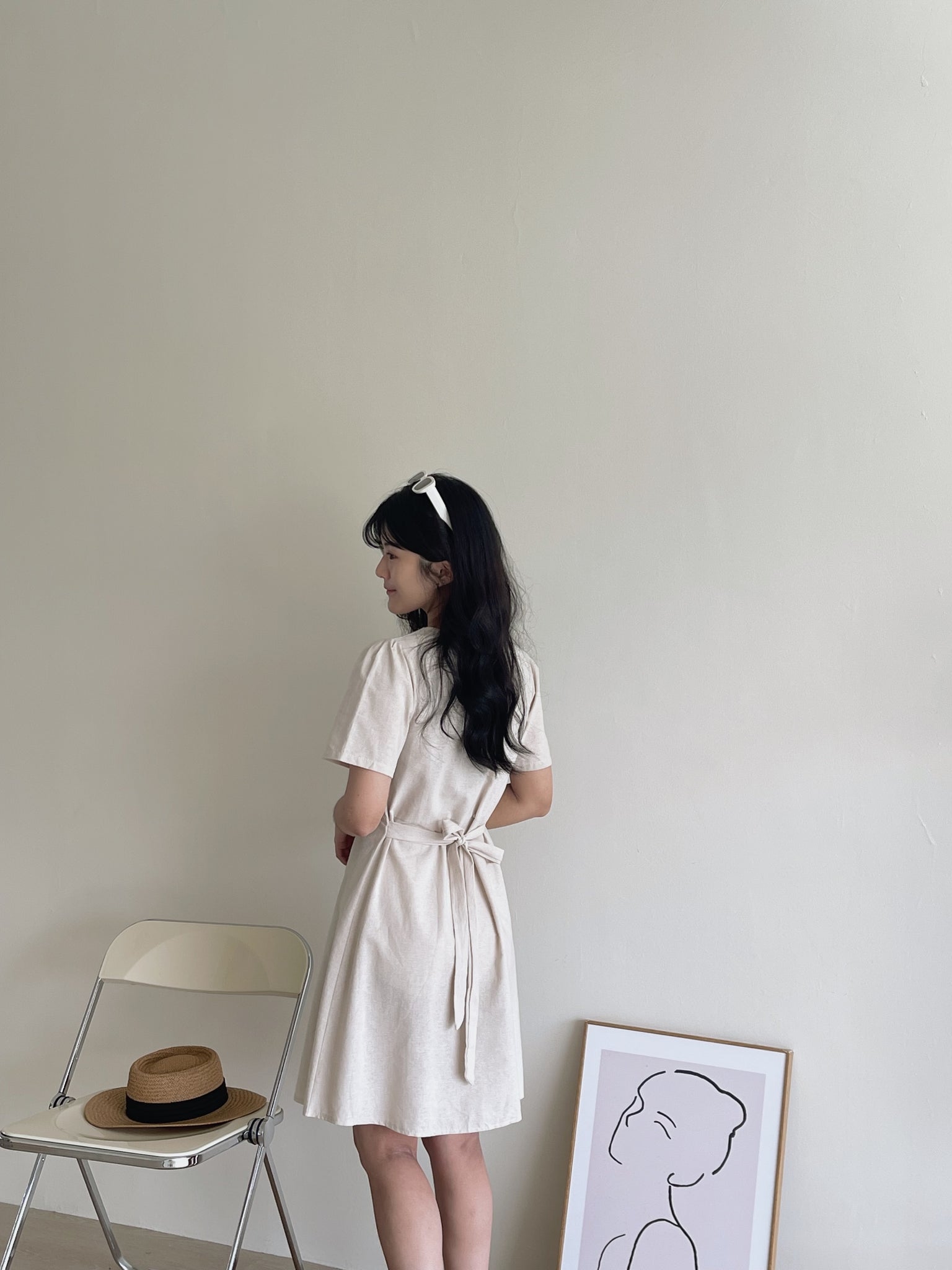 Amber Button Up Dress / 琥珀扣收腰连衣裙