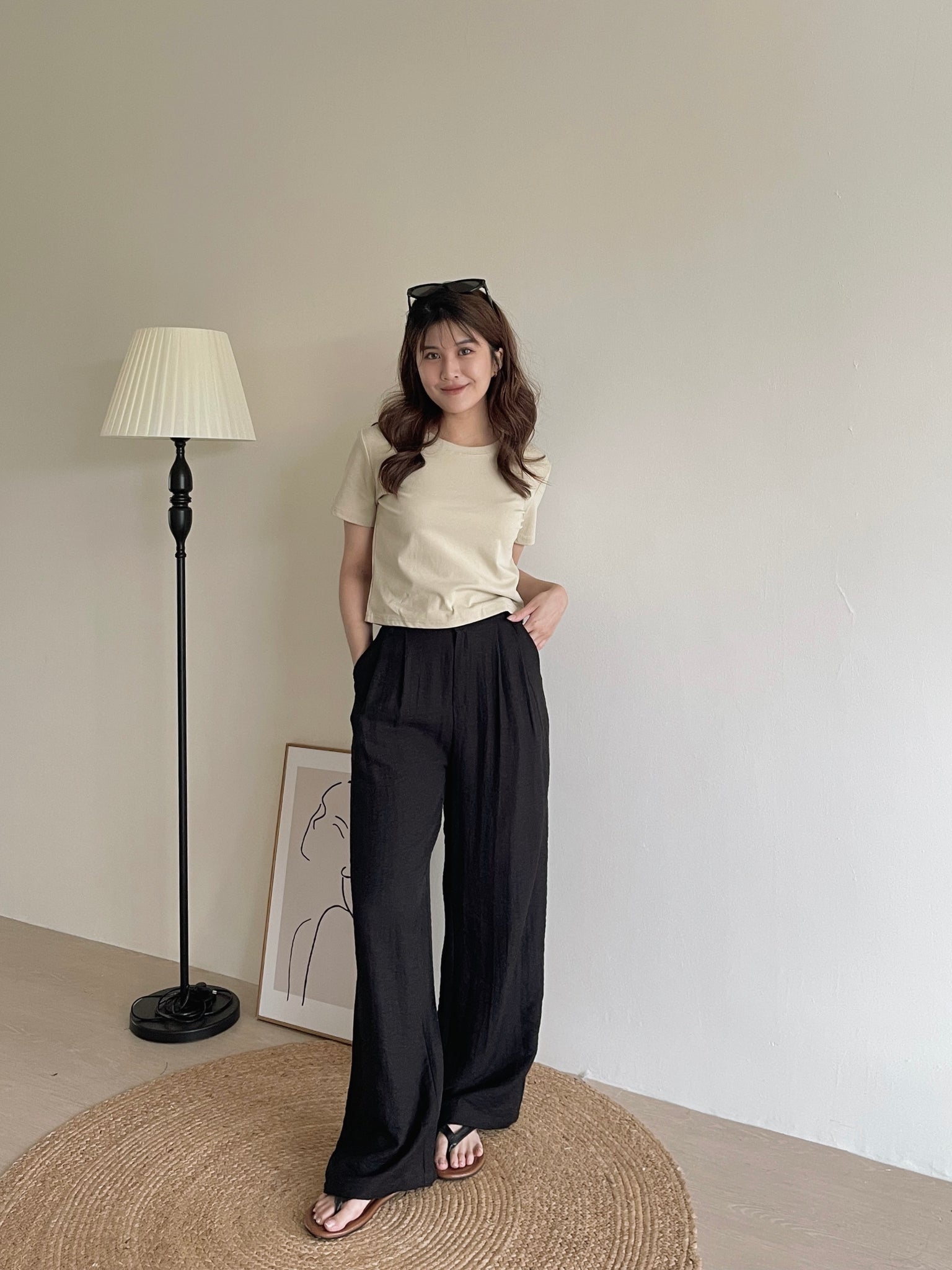 Linen Long Pants / 休闲慵懒风直腿长裤