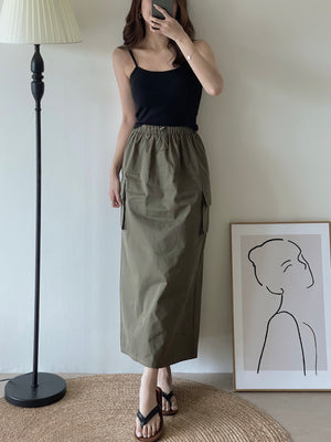 Pockets Cargo Skirt / 甜酷直筒工装裙