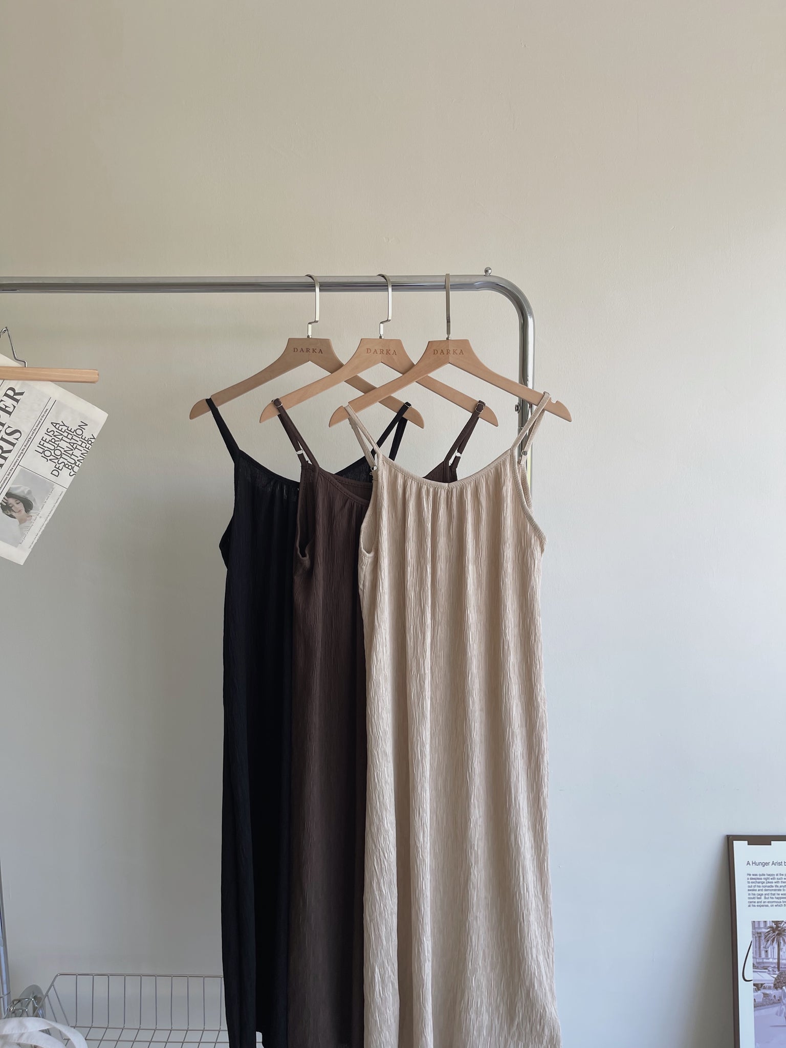 Clarette Vneck Dress / 小V领纹理长裙