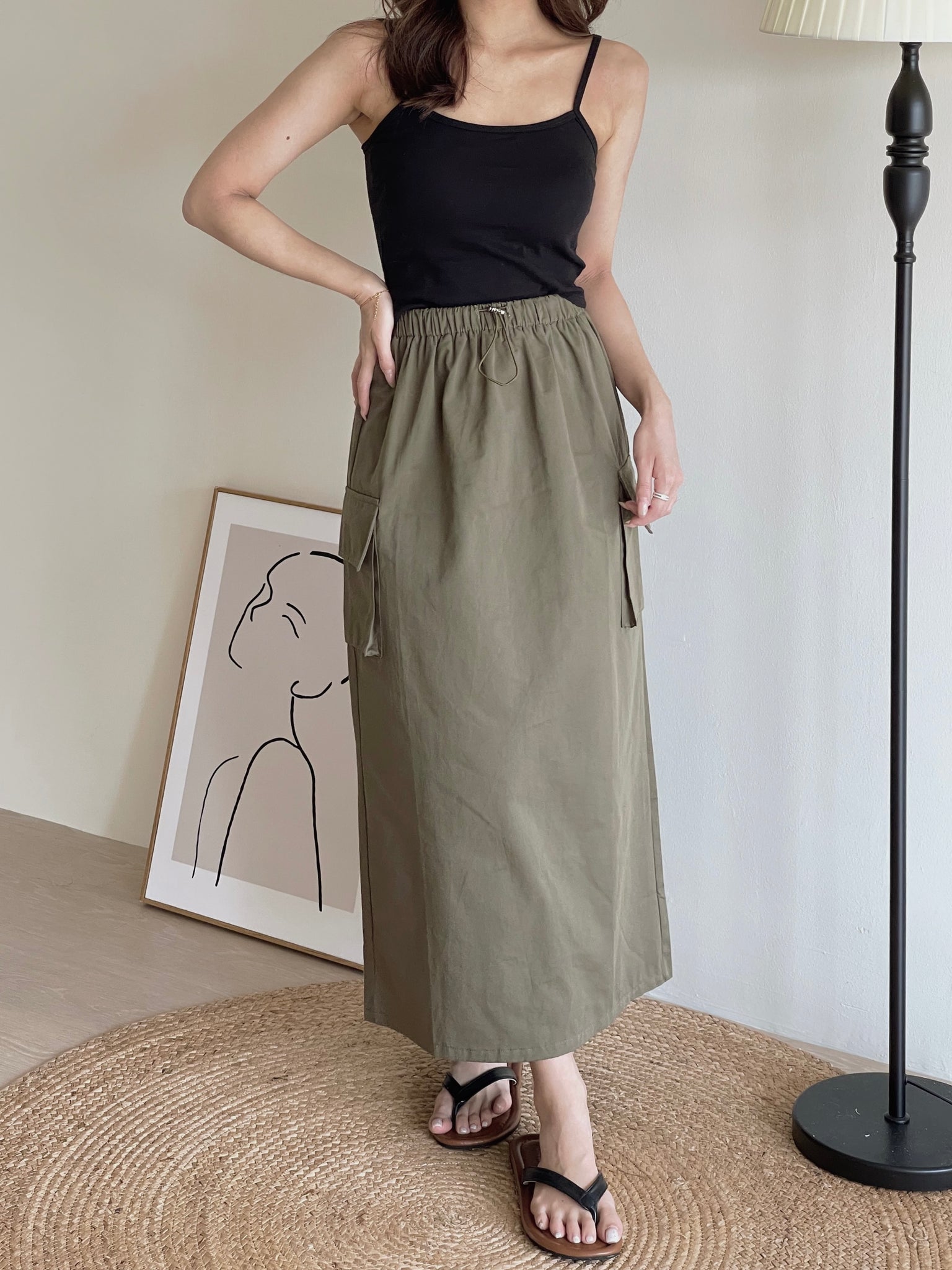 Pockets Cargo Skirt / 甜酷直筒工装裙