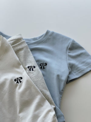 Side Drawstring Baby Tee / 刺绣抽绳短版Tee