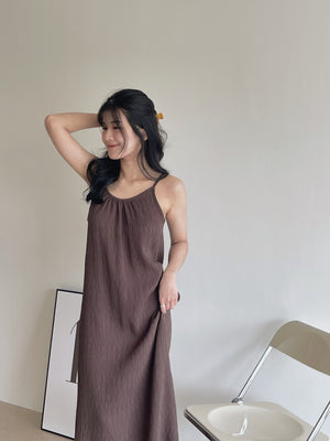 Clarette Vneck Dress / 小V领纹理长裙