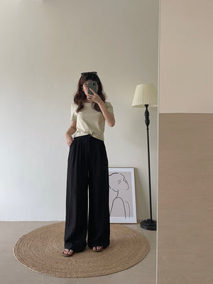 Linen Long Pants / 休闲慵懒风直腿长裤