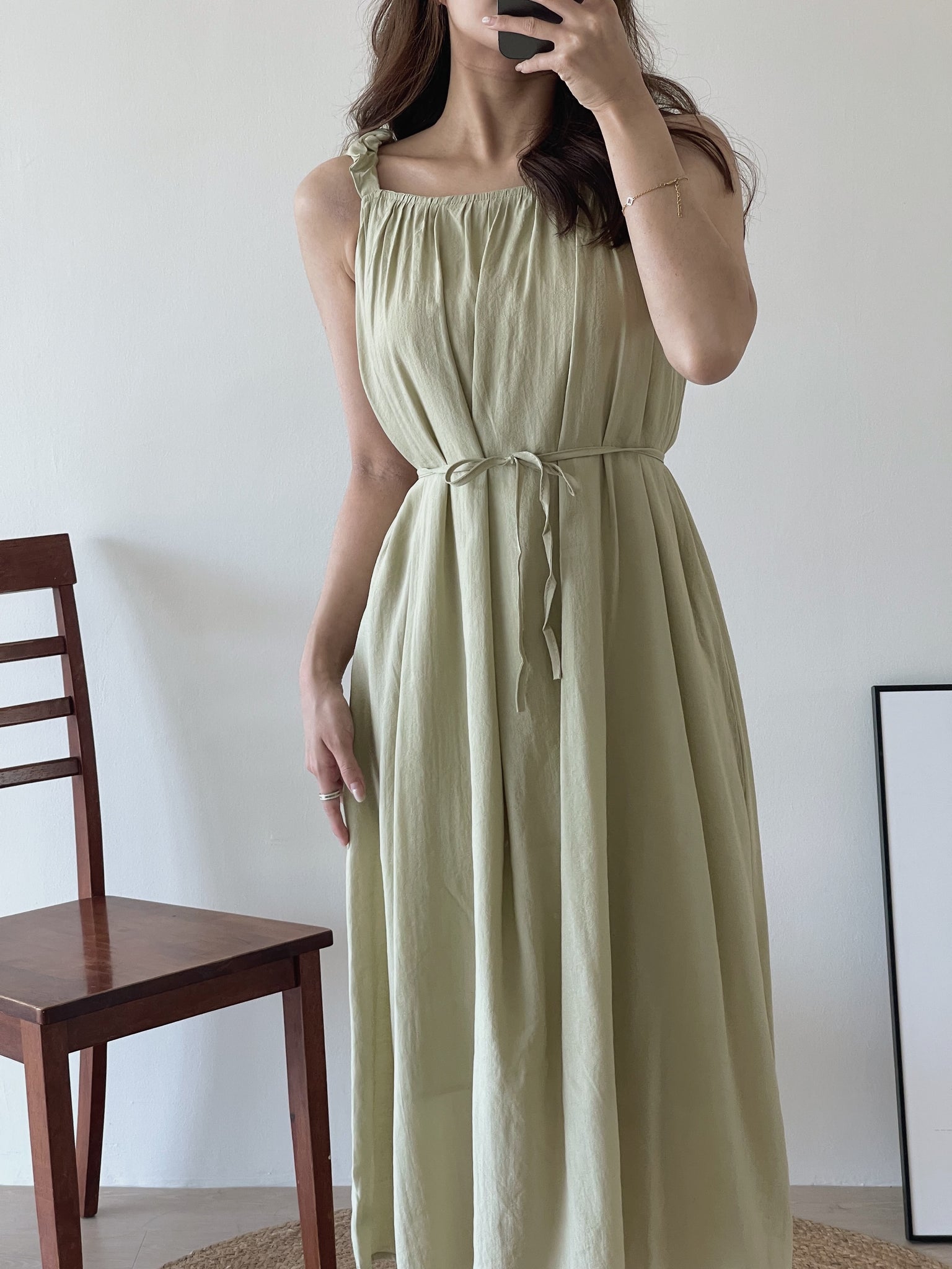 Laney Relaxed Dress  / 度假纹理面料长裙