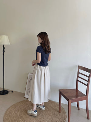 Milcah Pleated Midi Skirt / 日韩系中长百褶裙