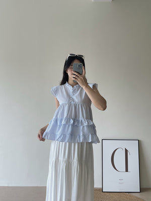 Pearl Ruffle Top / 小众清新波浪上衣