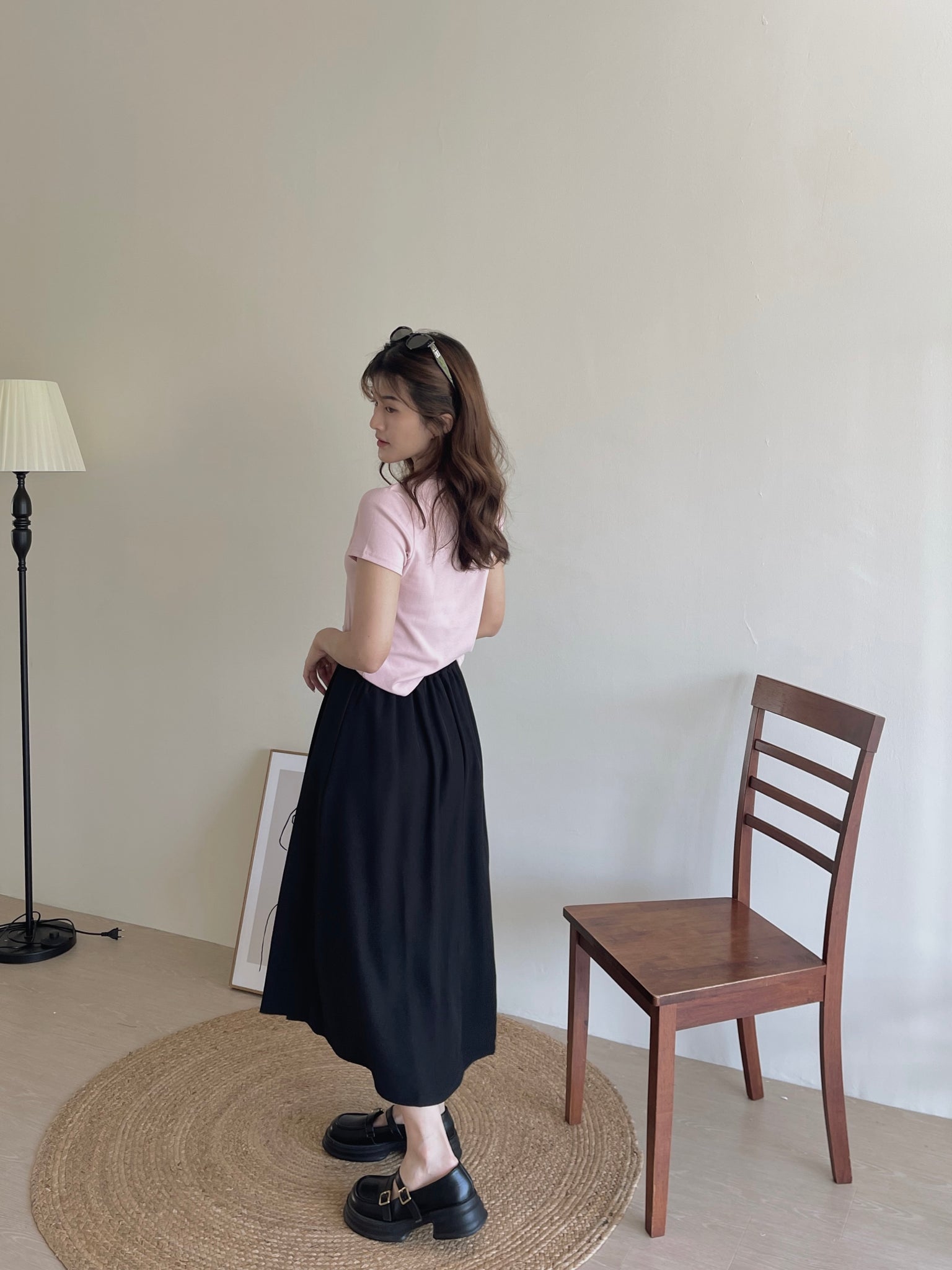 Milcah Pleated Midi Skirt / 日韩系中长百褶裙