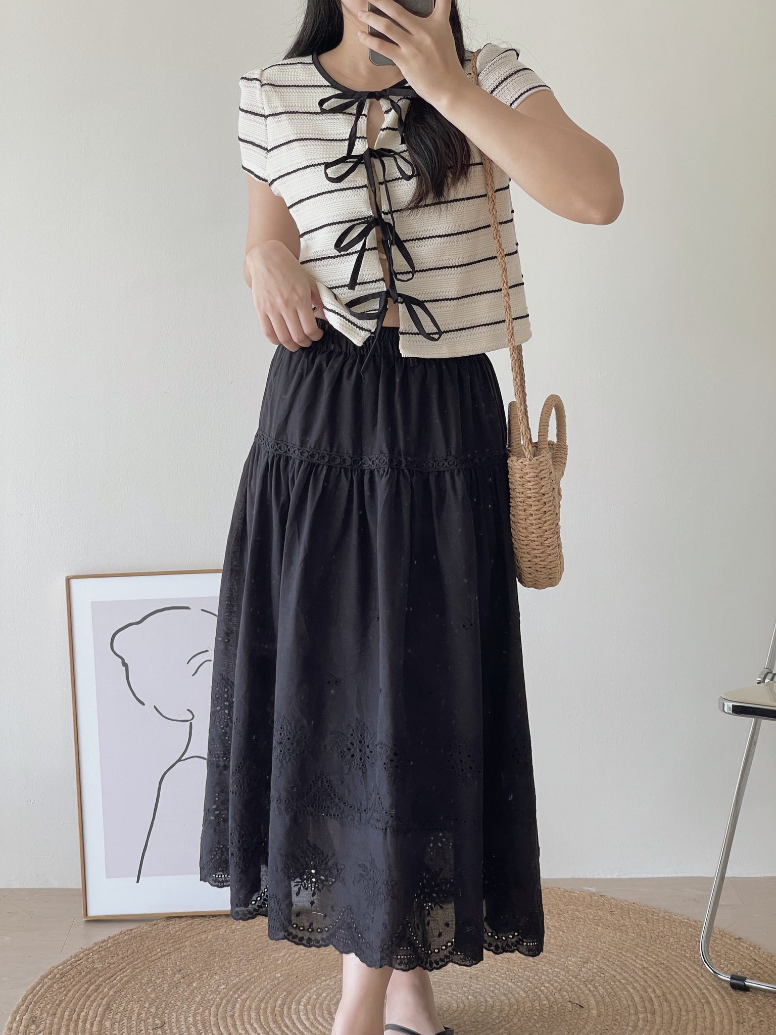 Jovie Lace Skirt / 蕾丝拼接伞裙